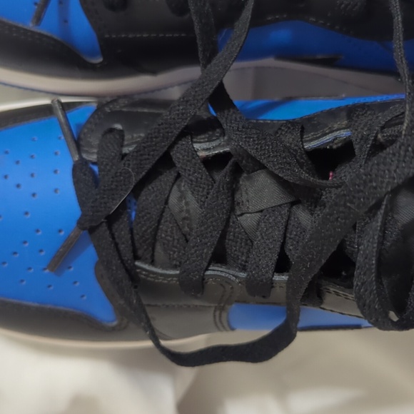 Nike Air Jordan 1 Mid Shoes, Color Black Royal Blue Size 6.5Y - Picture 8 of 16